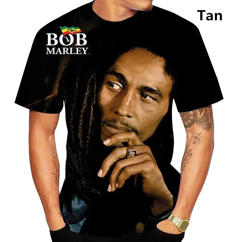 Bob Marley Hip-hop Rock chanteur impression 3D sport séchage rapide respirant hommes T-shirt en plein air rue mode décontracté à manches courtes haut