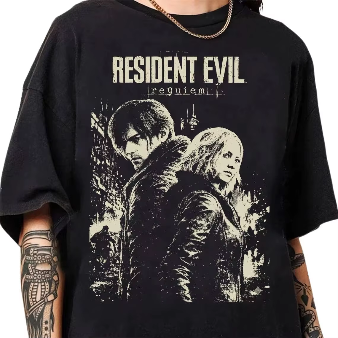 T-shirt rétro Resident Evil Requiem pour hommes et femmes
