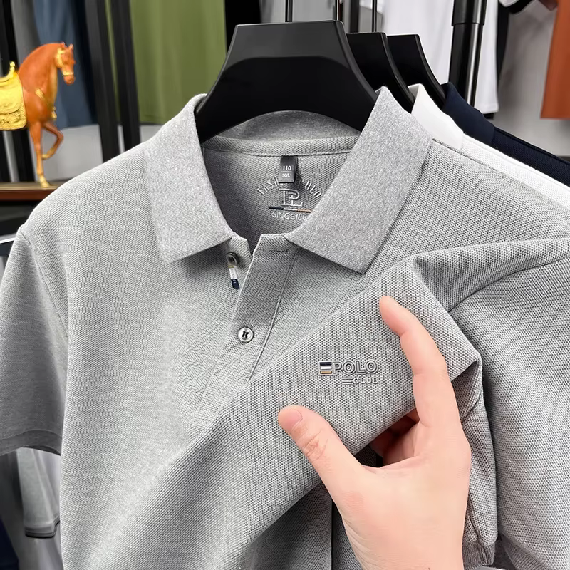 Polo homme d'affaires en maille nid d'abeille