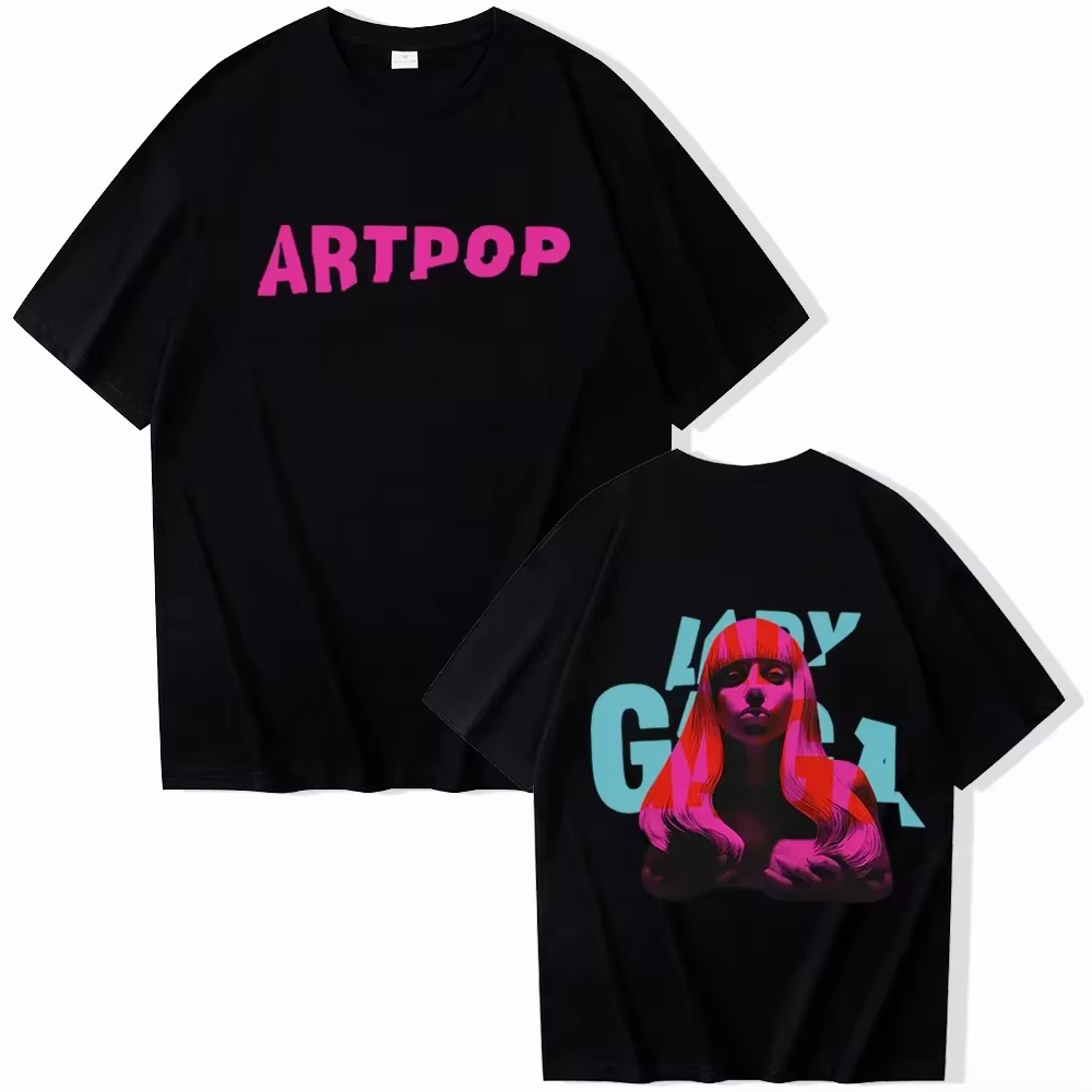 Lady Gaga la renommée T-shirt homme femmes Harajuku col rond été chemise décontractée