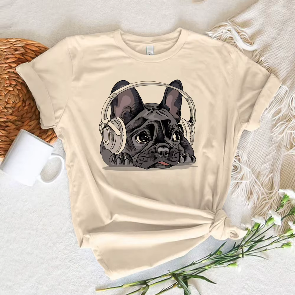 Bouledogue français t-shirt femme Y2k Grunge femmes Vintage psychédélique