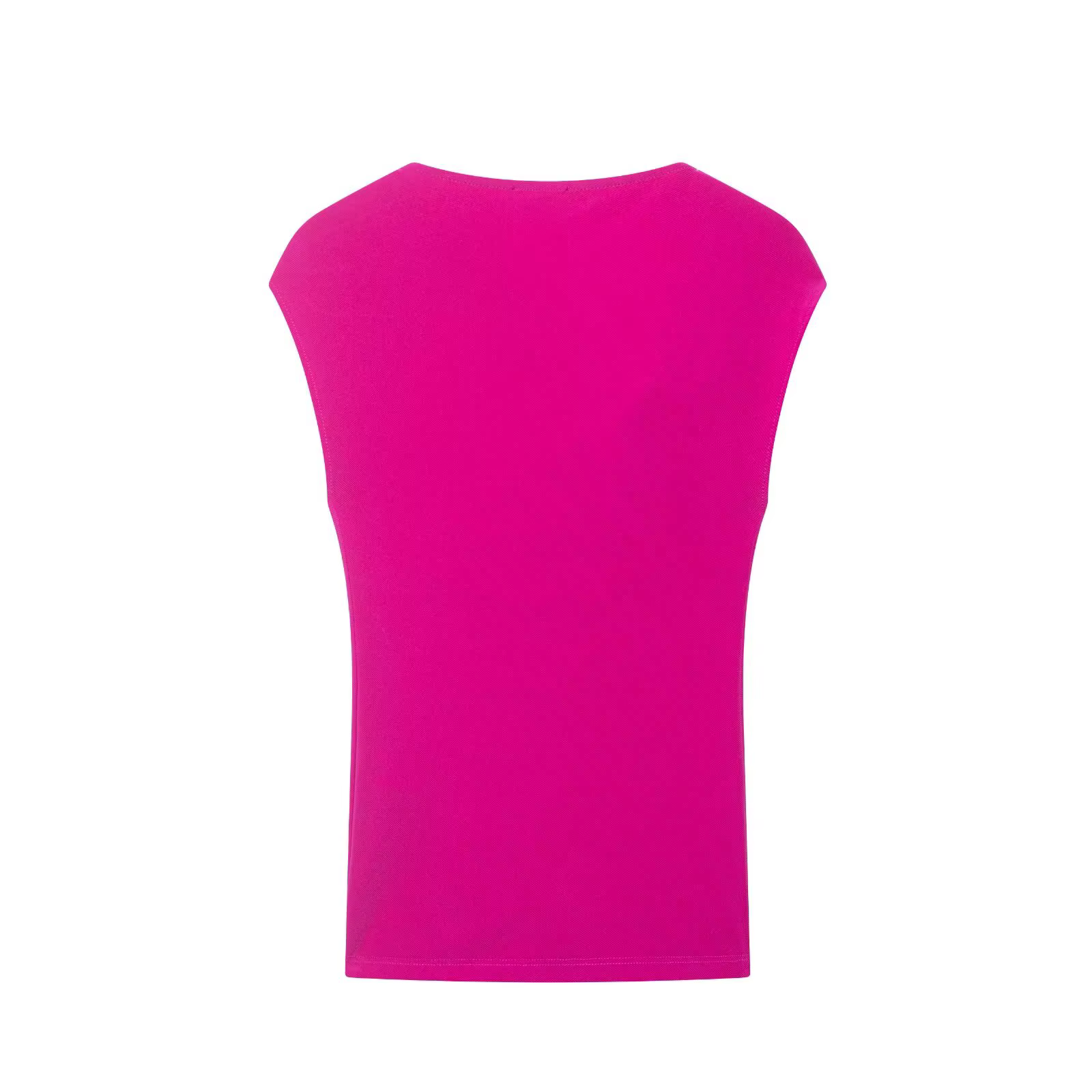 BSAY T-shirt blanc asymétrique pour femme, nouvelle collection été, streetwear, avec boucle métallique, coupe ajustée, chic, hauts pour femmes