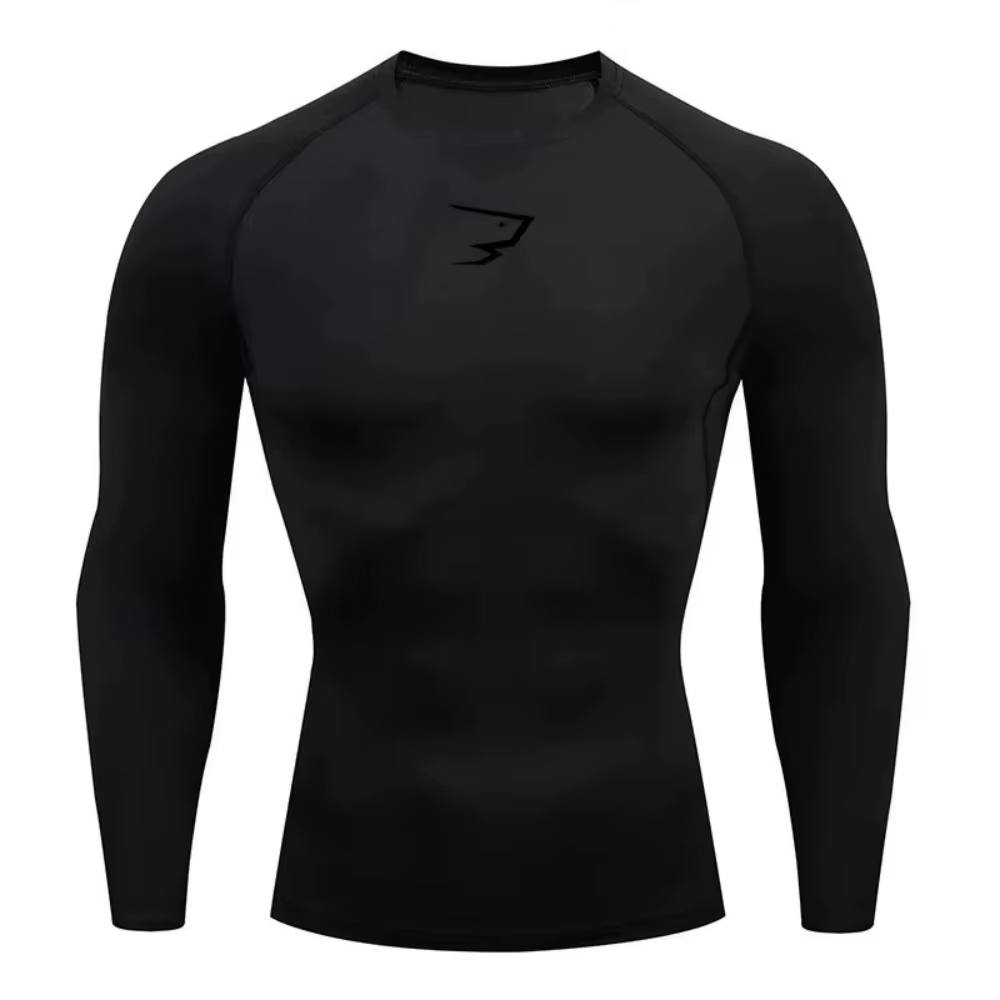 T-shirt de fitness à manches longues pour hommes