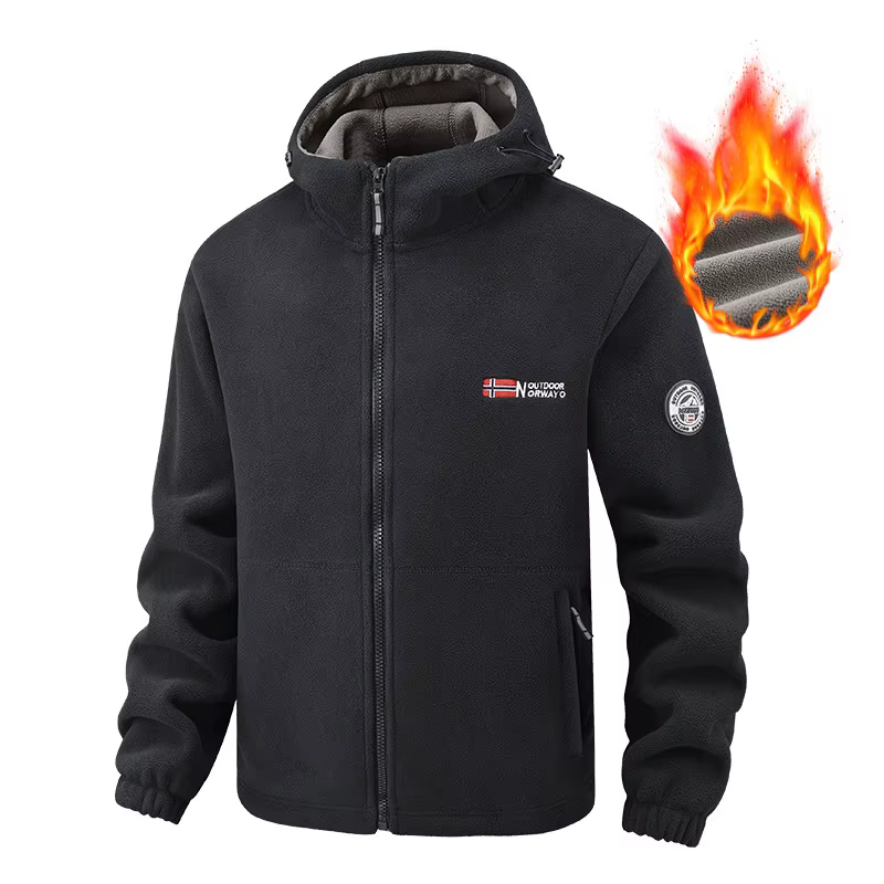 Sweat à capuche polaire pour homme – Veste de sport décontractée chaude pour l'hiver