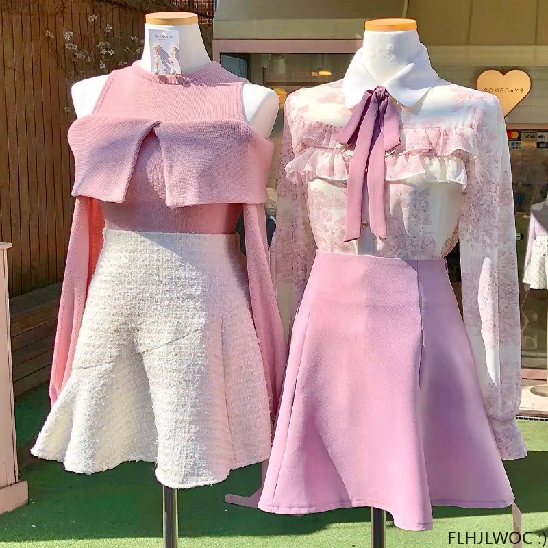 Femmes volants mignon noeud papillon hauts Style Preppy Vintage japonais corée Design bouton élégant formel blanc rose chemises Blouses