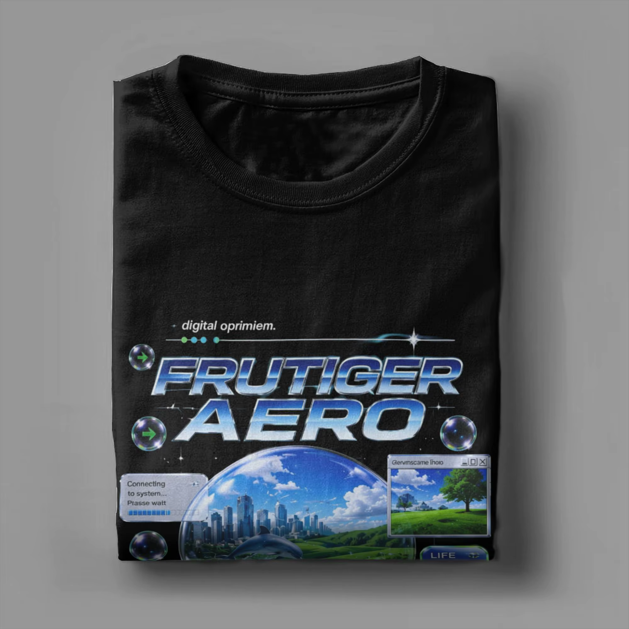 T-shirt graphique Frutiger Metro, T-shirt Frutiger Aero Mcbling 2026 pour hommes, T-shirts à col rond et manches courtes, vêtements