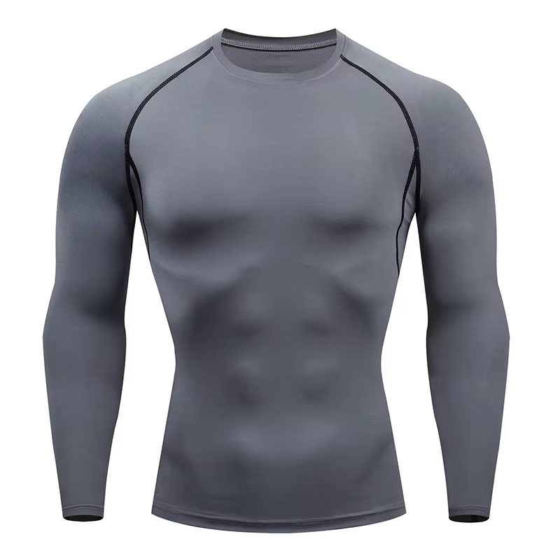 T-shirt moulant à manches longues pour homme