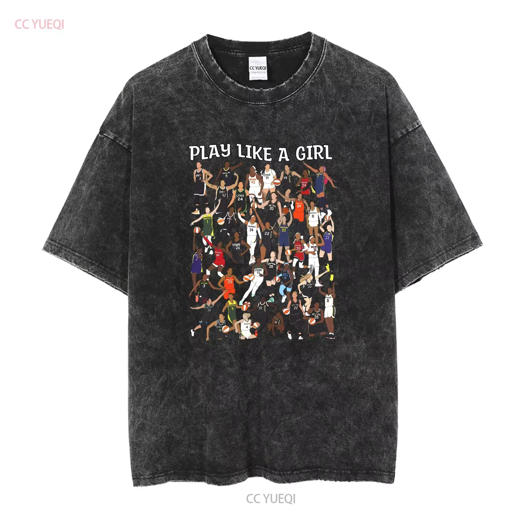 Play Like A Girl WNBA joueurs Jersey t-shirt manches longues ou courtes vintage lavé doux confortable polyvalent homme élégant