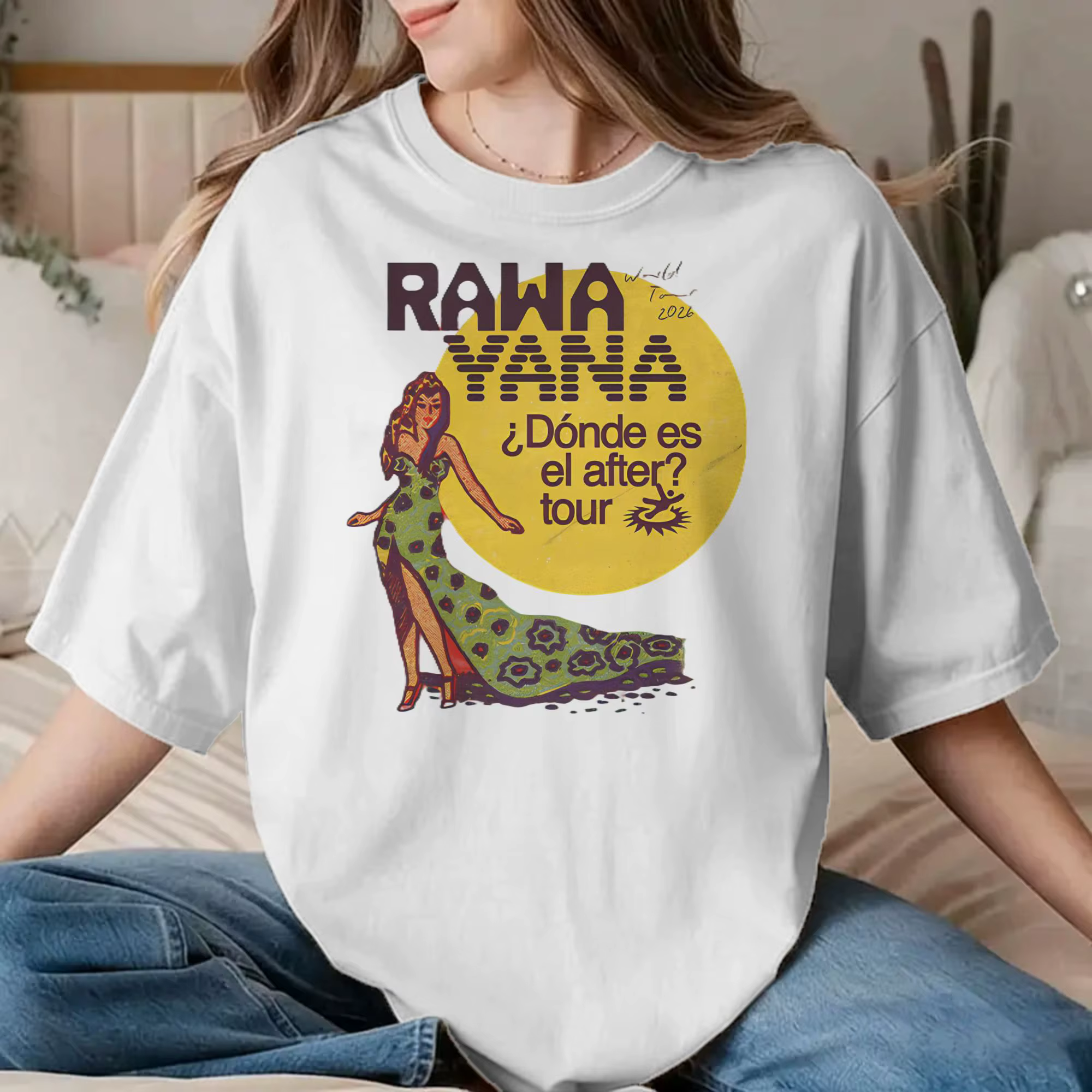 Rawayana Donde Es El After T-Shirt Homme Femme Groupe Musical Décontracté 100% Coton Col Rond Manches Courtes Nouveauté Hauts
