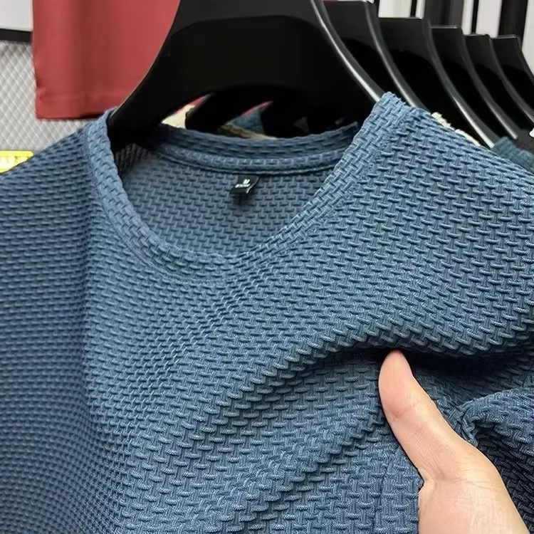 T-shirt à manches courtes en maille de bambou pour hommes
