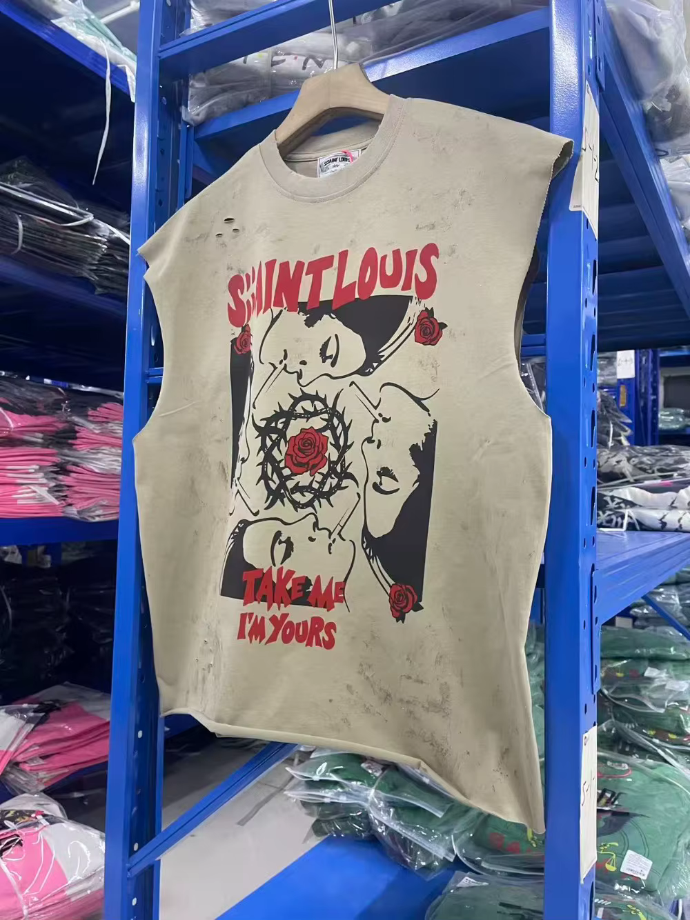 SAINT Débardeur Vintage Sans Manches Homme