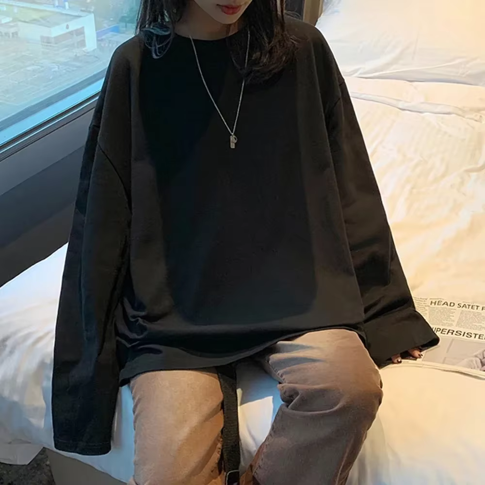 T-Shirt à manches longues en coton pour femmes