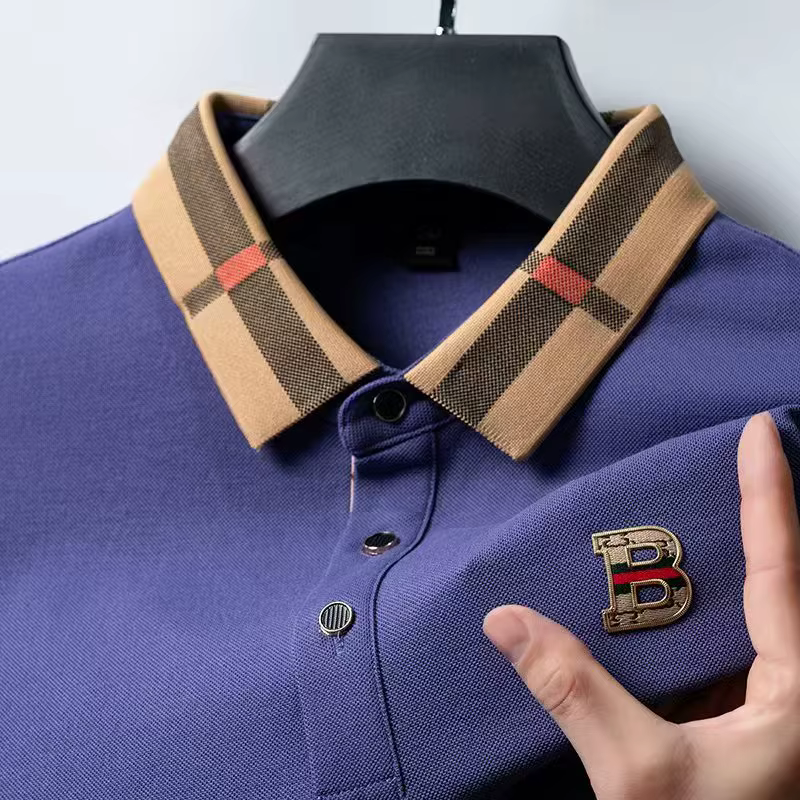 Polo à manches courtes avec logo de marque de luxe pour hommes