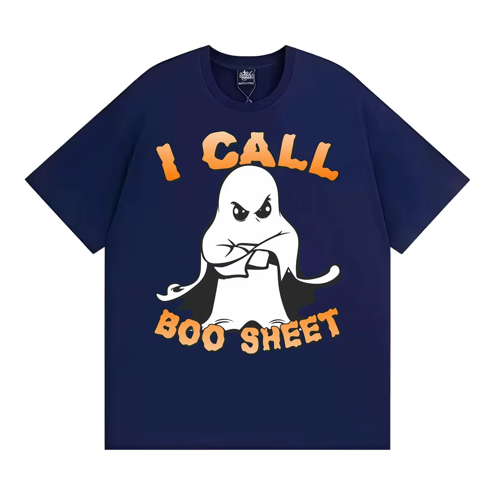 T-shirts graphiques amusants Halloween 'I Call Boo Sheet Ghost' pour hommes et femmes