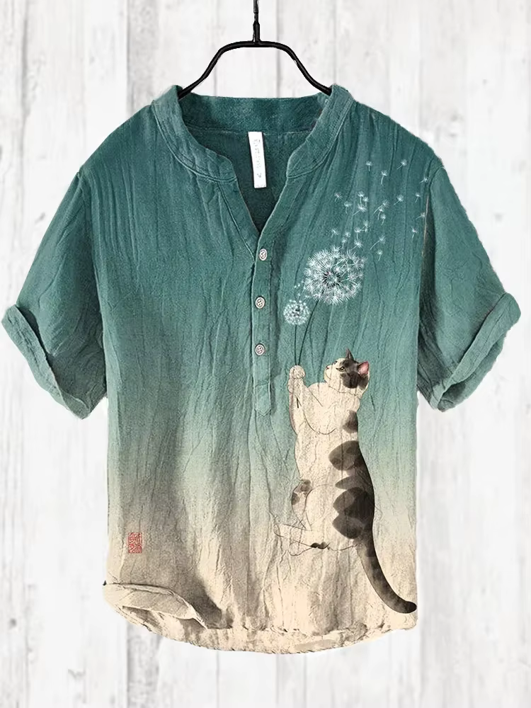 T-shirt à manches courtes imprimé artistique pour hommes