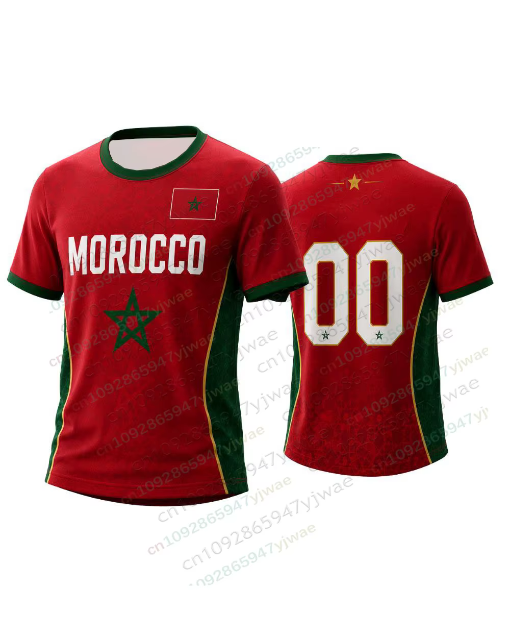 Maillot de football du Maroc pour hommes, femmes et jeunes fans – T-shirt respirant tendance streetwear pour l'été