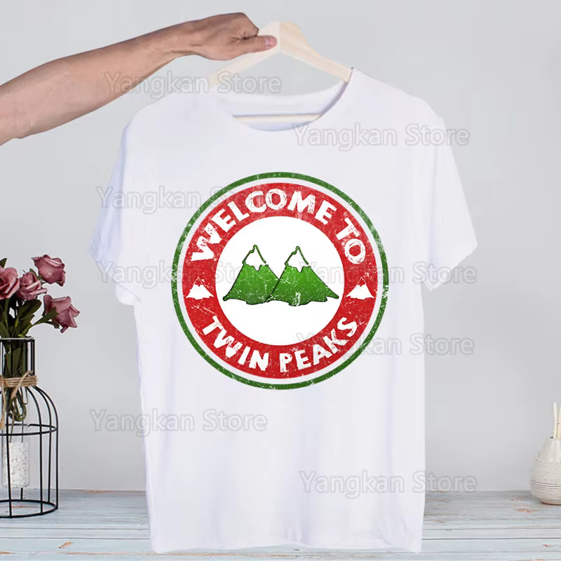 Twin Peaks t-shirt hommes rétro lavé hauts T-shirts Harajuku