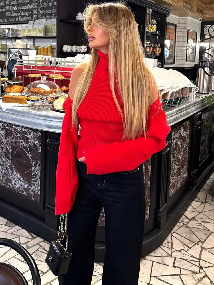 Trendix tricot débardeur ensembles pour femmes mode col haut gilet et manches longues châle 2 pièces costumes Sexy dos