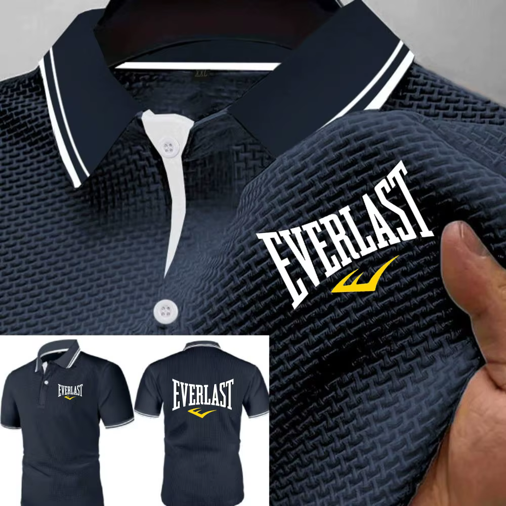 Hommes polos Everlast Polo été glace soie Cool coupe ajustée maille t-shirts doux
