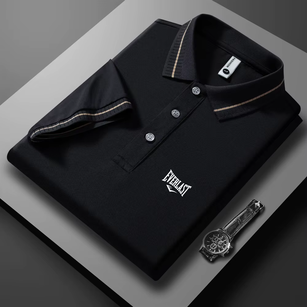 Polo Homme de Luxe à Manches Courtes avec Lettres Gaufrées