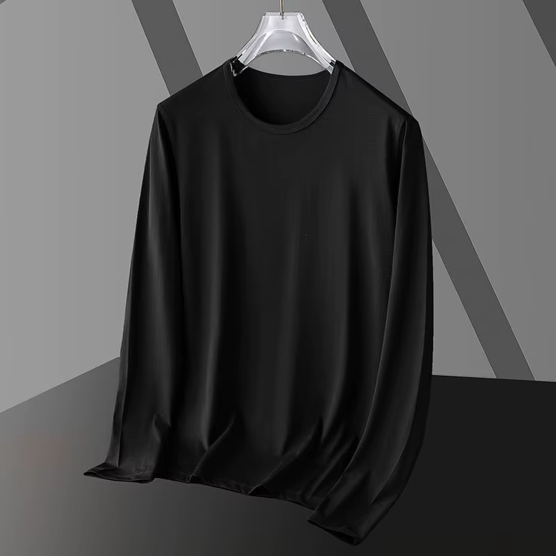 T-shirt Homme Slim Fit à Manches Longues et Col Rond – Nouveau Style Élégant