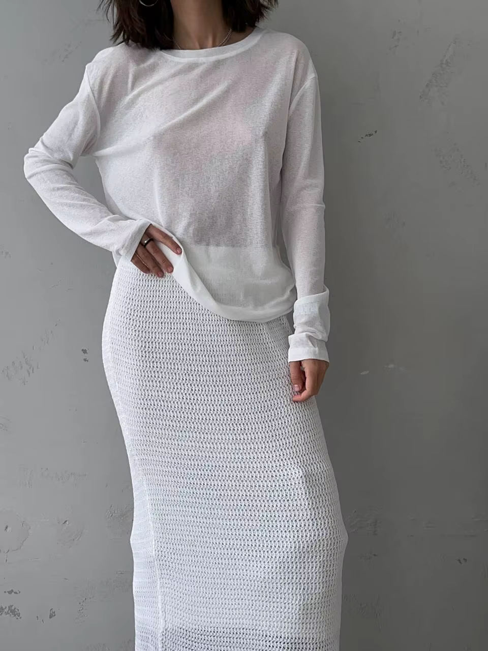 Hirsionsan 2025 basique doux t-shirts femmes été automne manches longues lâche bas