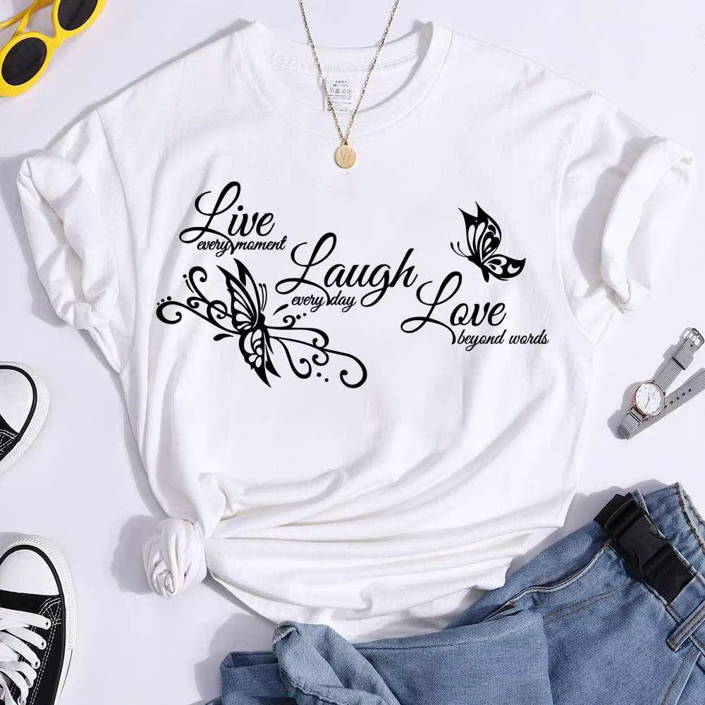 T-shirt à manches courtes et col rond pour femme