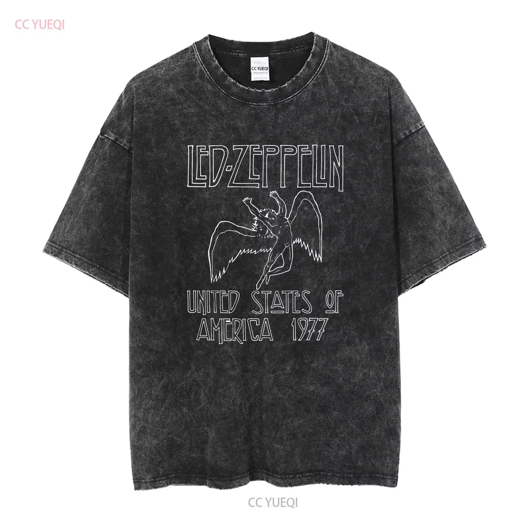 Led_Zep pelin 1977 US TOUR t-shirt Vintage pour drôle noir manches longues ou courtes