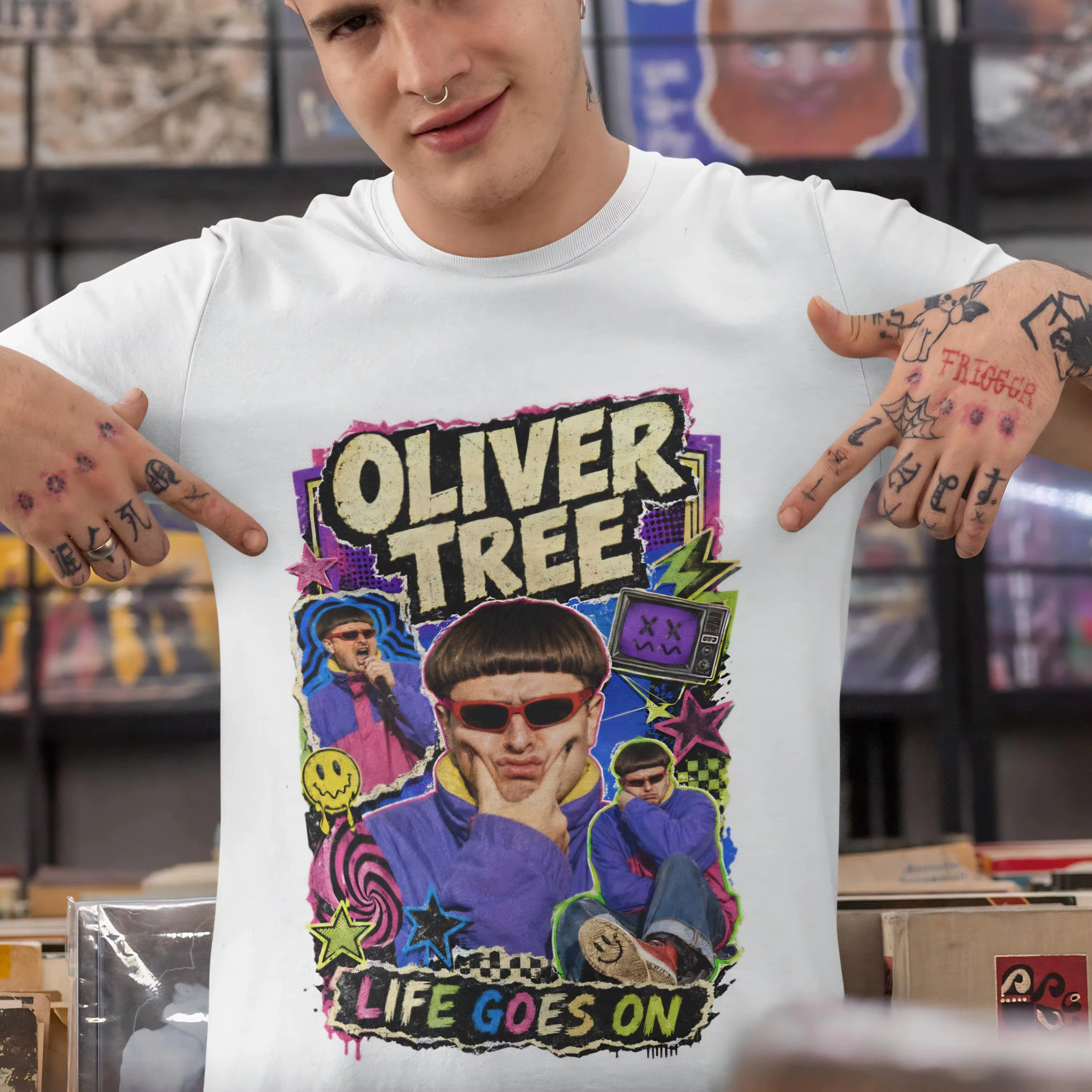 T-shirt Singer Oliver Tree Life Goes on 2026 pour hommes et femmes