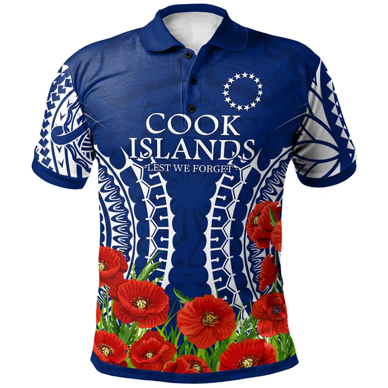 Anzac Day Polo pour hommes Lest We Forget revers manches courtes chemises de Golf australie nouvelle-zélande Tonga fête nationale haut tendance