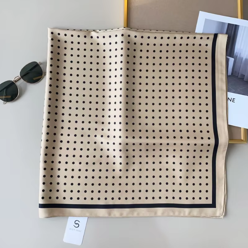 Écharpe à motif de pois de 90cm pour femmes