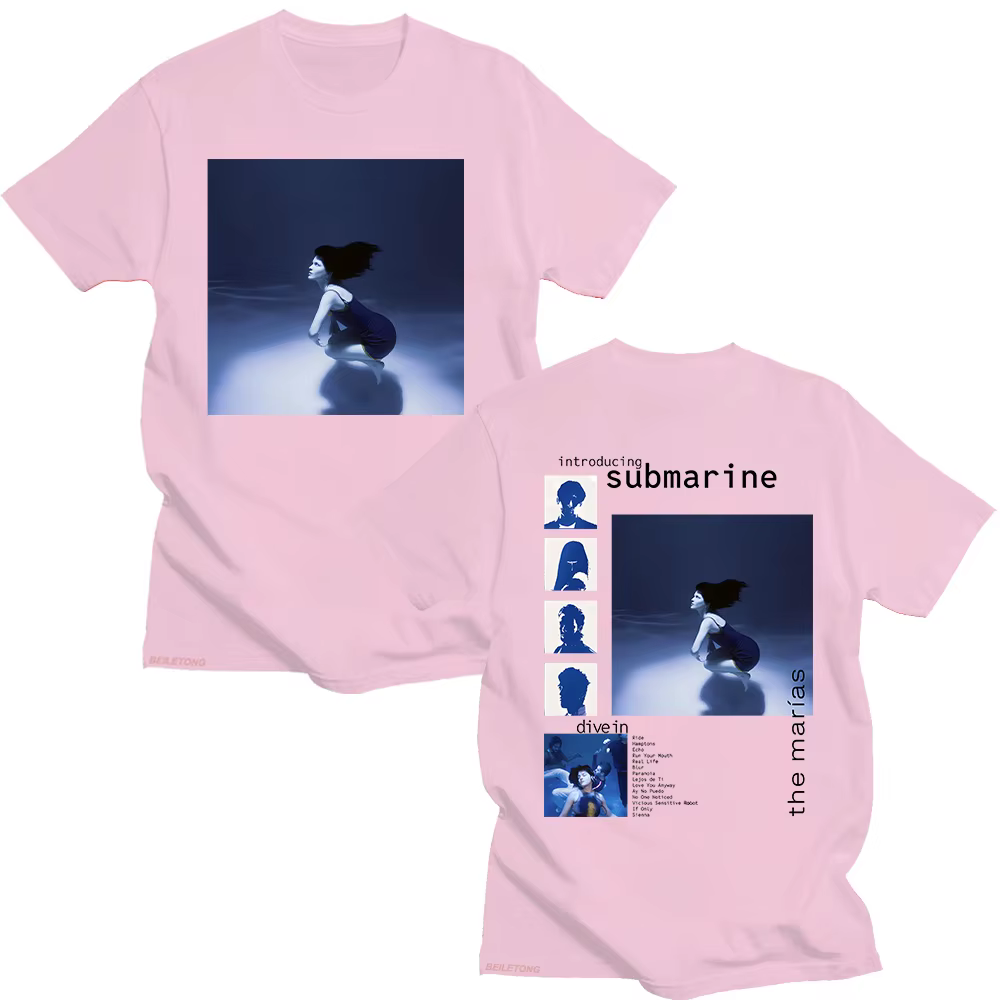 The Marias Submarine Album populaire T-shirts pour femmes/hommes tendances esthétique t-shirt été haut en coton ample