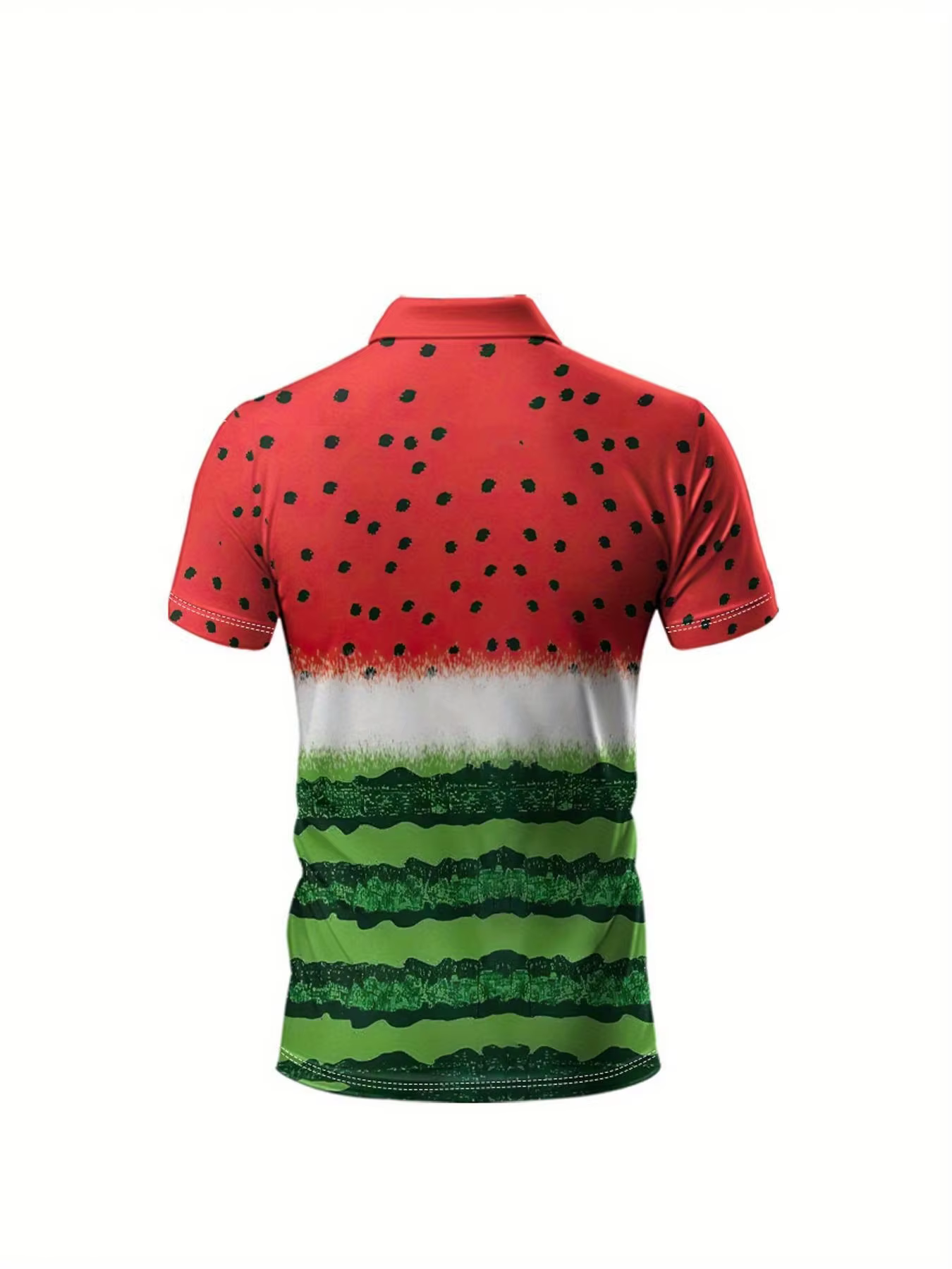Nouveau style été 2026 : Polo homme à manches courtes avec imprimé pastèque 3D pour un look décontracté urbain