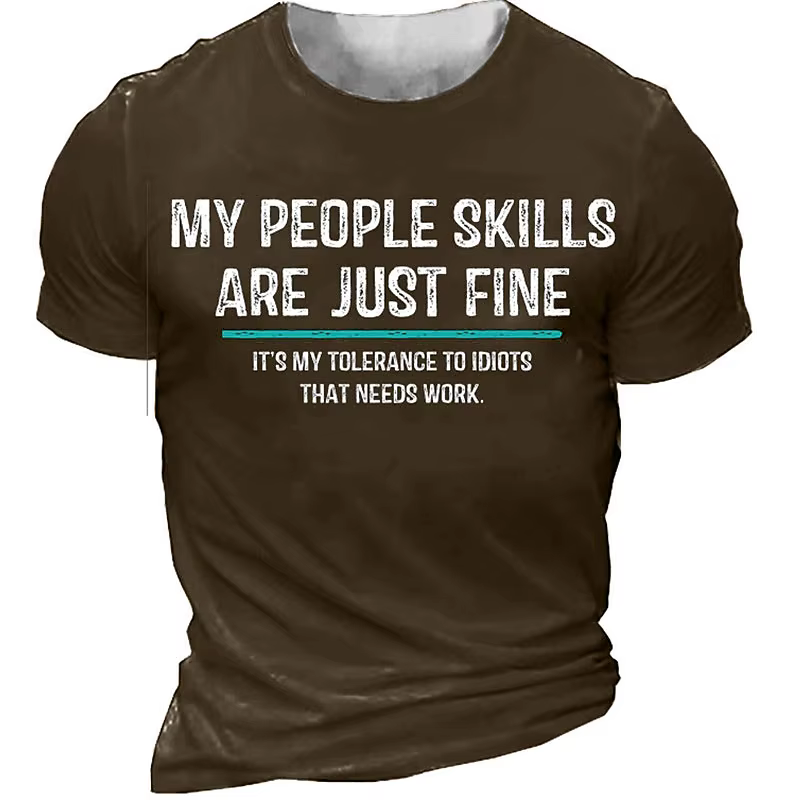T-shirt graphique de lettre drôle pour hommes