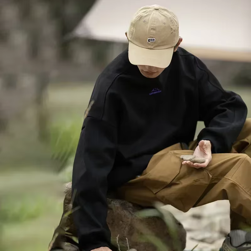 TFETTERS Sweat-shirt en cuir de chamois pour homme