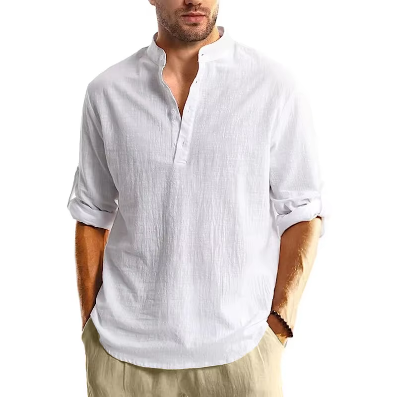 Henley – chemise à manches longues pour hommes