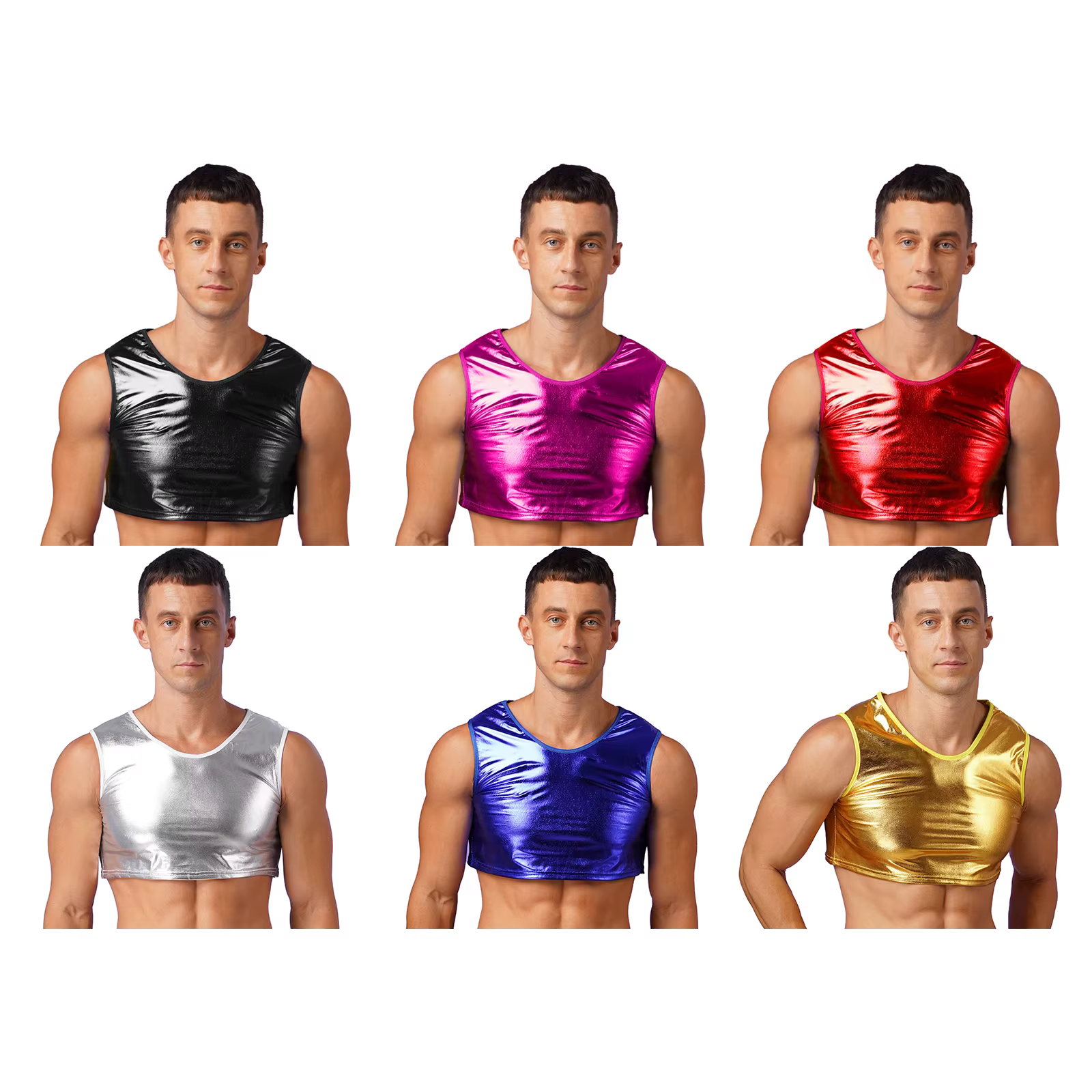 Débardeur métallique brillant pour hommes