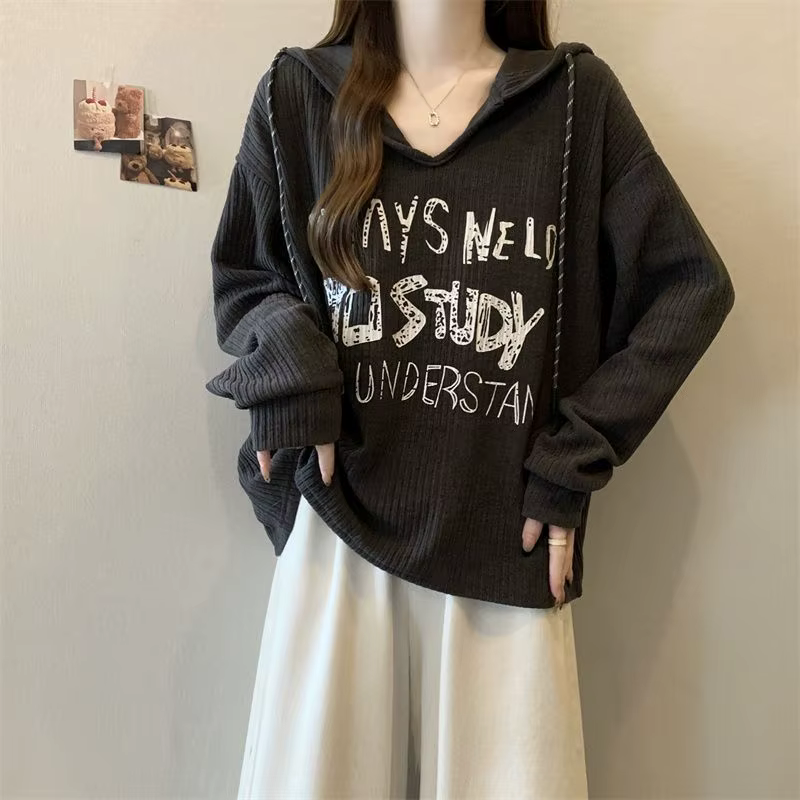 T-shirt à capuche à manches longues pour femme – Nouvelle collection printemps, automne et hiver – Design unique et chic – Haut fin à porter en extérieur