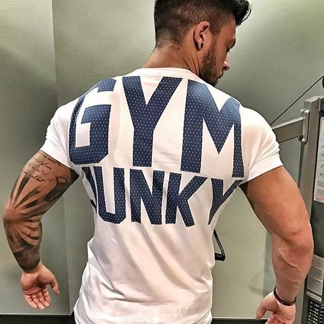 Mode homme t-shirt hommes hauts été Fitness musculation vêtements Muscle