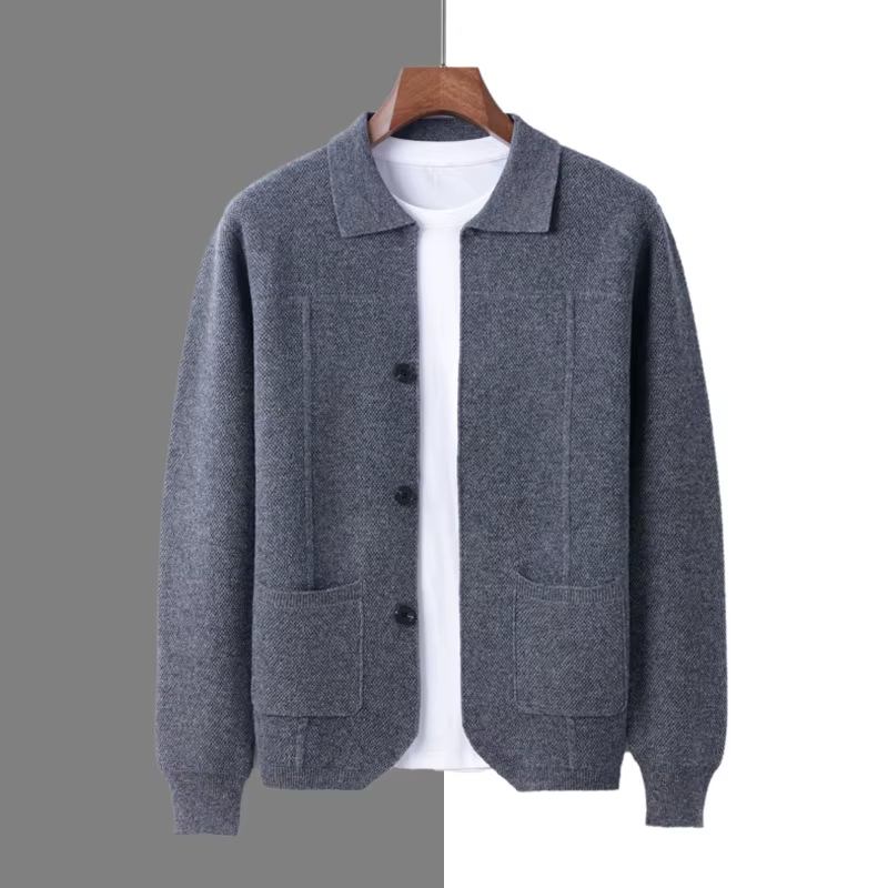 Cardigan Triblockchain en Laine Mérinos pour Homme