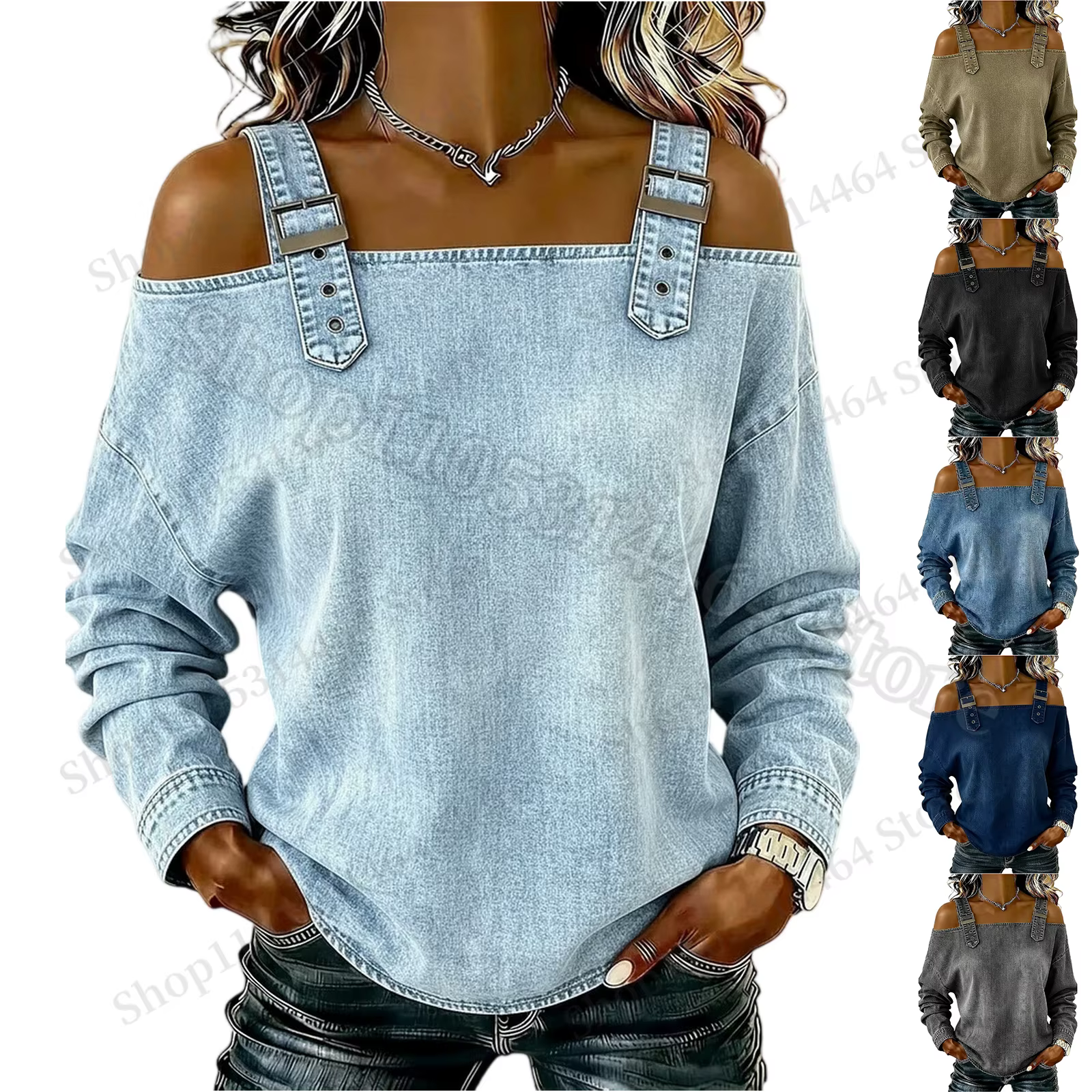 Haut en jean pour femme