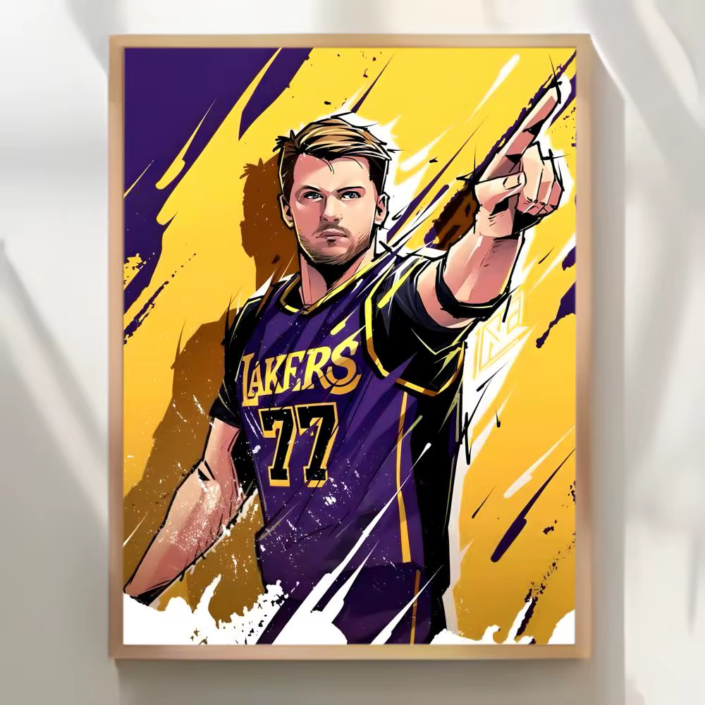 Affiche de joueur de basket-ball de dessin animé N-NBA