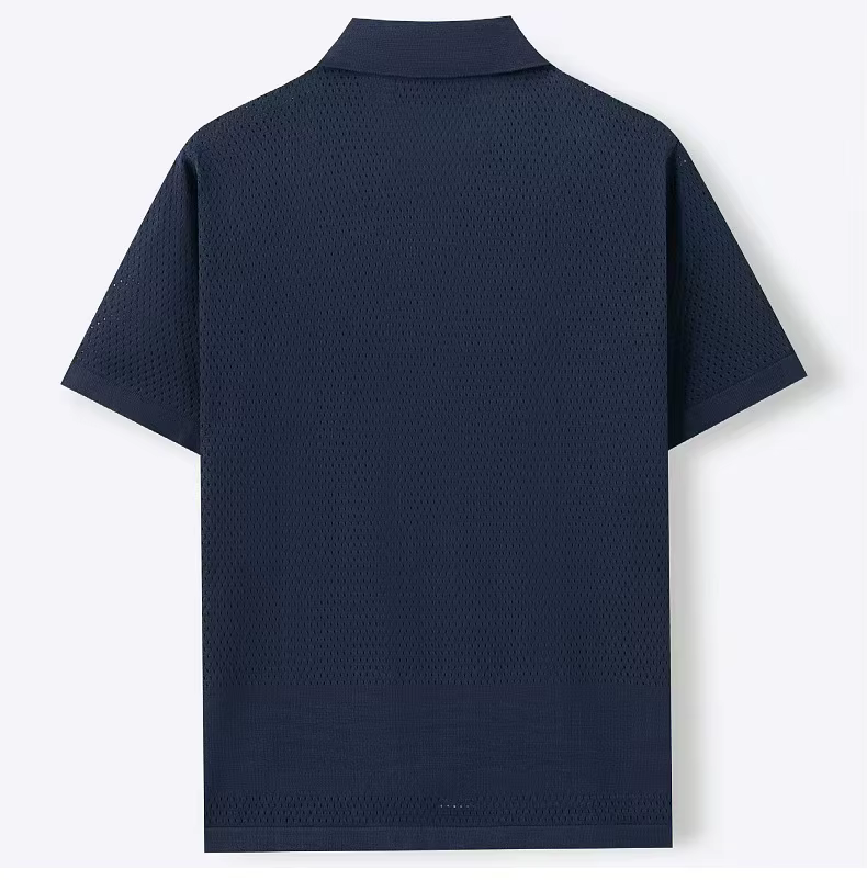 2025 été hommes tricoté polos britannique rétro rayure Patchwork