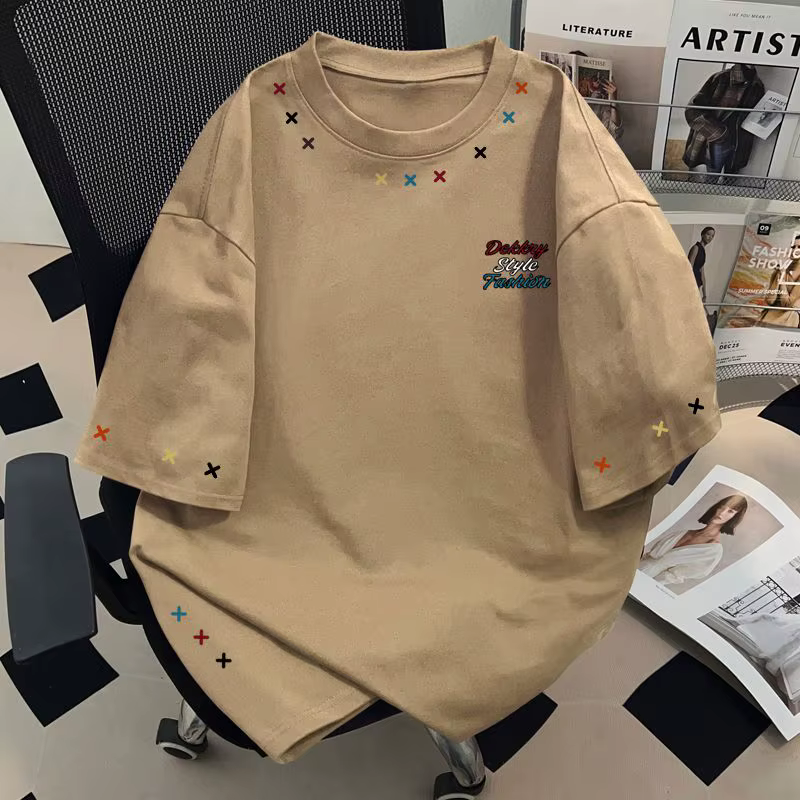 T-shirt en coton à manches courtes pour hommes et femmes, nouvelle tendance d'été, Simple, demi-manches, Cool, assorti à tout, couleur unie, haut de tempérament