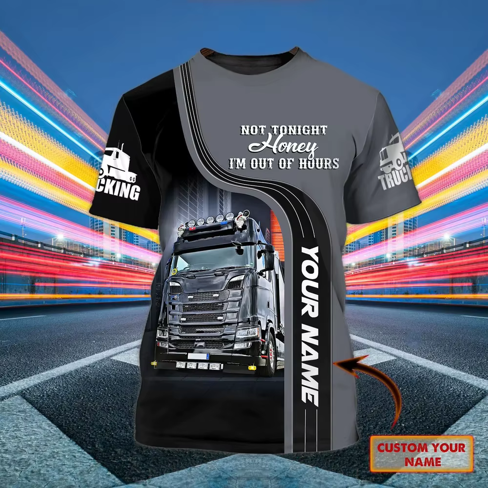PLstar Cosmos été hommes T-shirt camionneur nom personnalisé impression 3D
