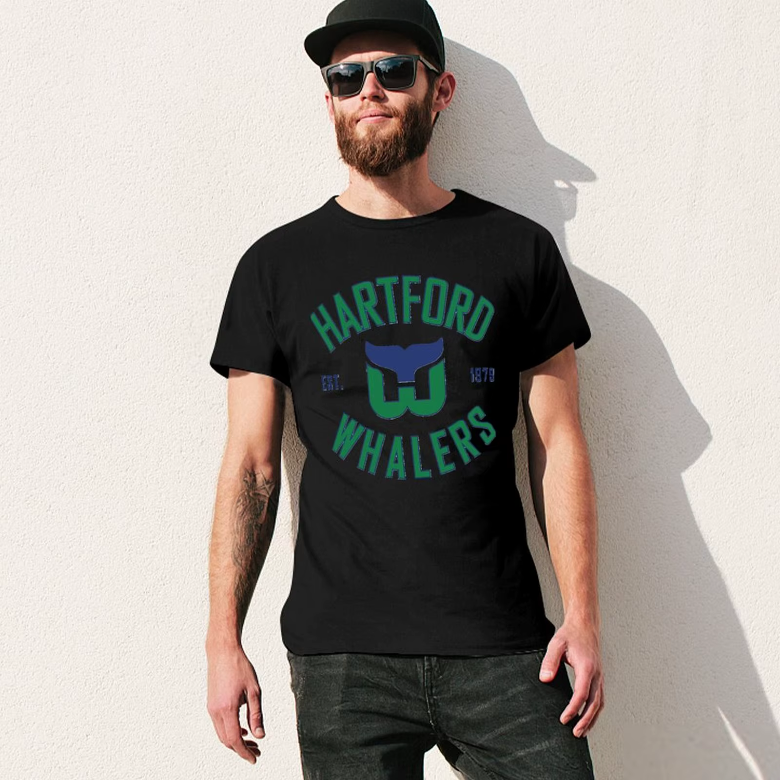 Hartford-Whalers-CT- T-shirt simple de grande taille