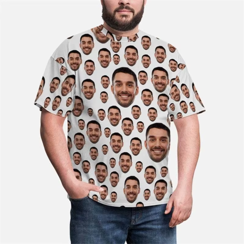 T-shirts de visage personnalisés pour hommes impression complète personnalisé bricolage