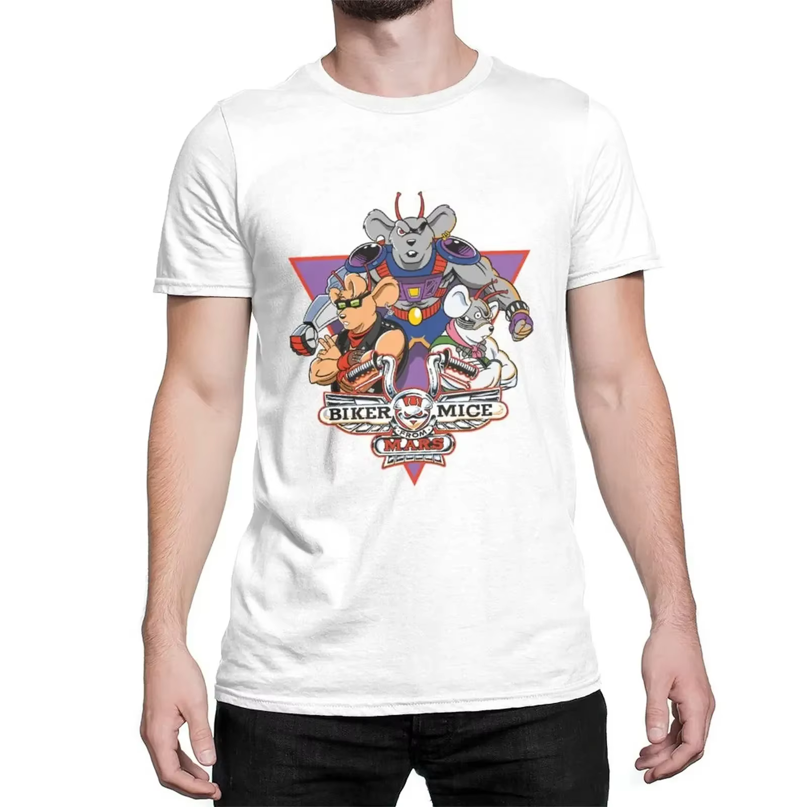 T-shirt de motard unique 100% Coton Biker Mice From Mars Bikermice Streetsharks Street Sharks USA Taille Homme Mode Poids Lourd