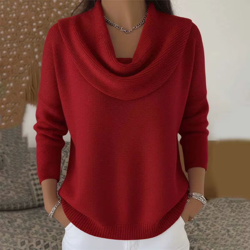 Pull à col drapé pour femme