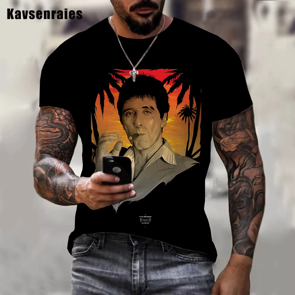 T-shirt du film planchers face Tony Montana pour hommes et femmes